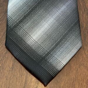 axist Black Gray 100% Polyester Men’s Neck Tie Made In China